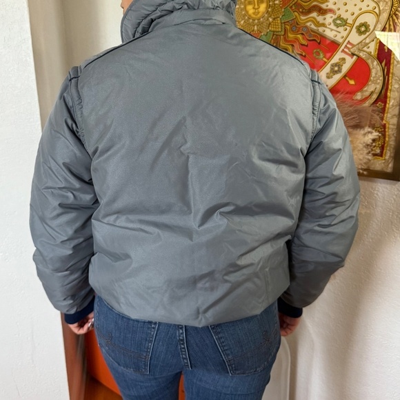 Vintage 1990s, ComfySki Grey/Blue Jacket with removable sleeves, Mens Medium - Picture 9 of 10